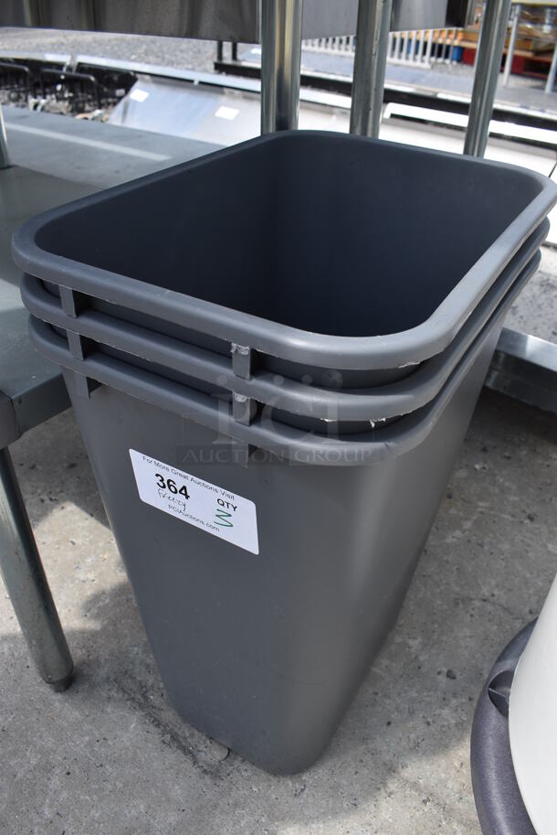 3 Gray Poly Trash Cans. 16x11x20. 3 Times Your Bid! - Image 2 of 3