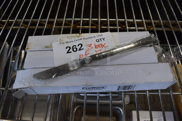 3 BRAND NEW Boxes of 12 ProWare 15957 Windsor MW Dinner Knives. 8