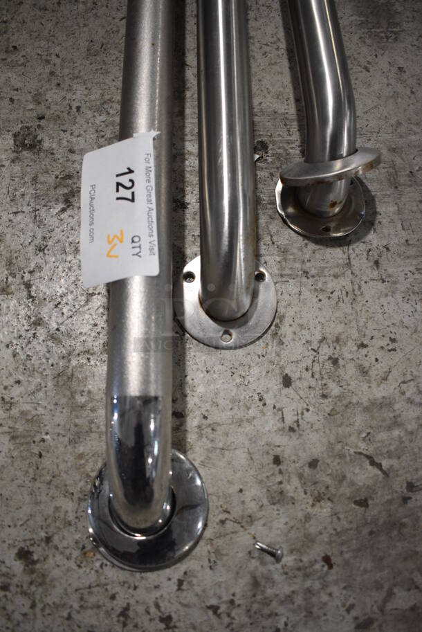 3 Stainless Steel Wall Mount Grab Bars. 18", 24", 36". 3 Times Your Bid! - Image 3 of 4