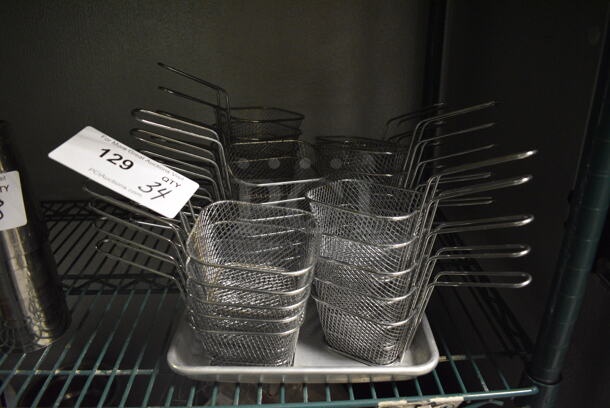 34 Metal Decorative Fry Basket Holders. 3.5x7x5. 34 Times Your Bid! (kitchen)