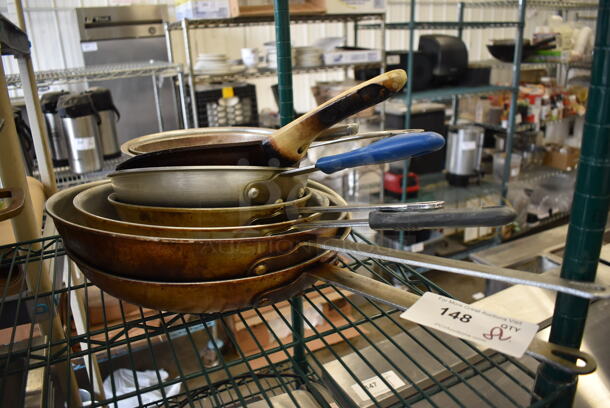 8 Various Metal Skillets. Includes 15x8.5x2. 8 Times Your Bid!
