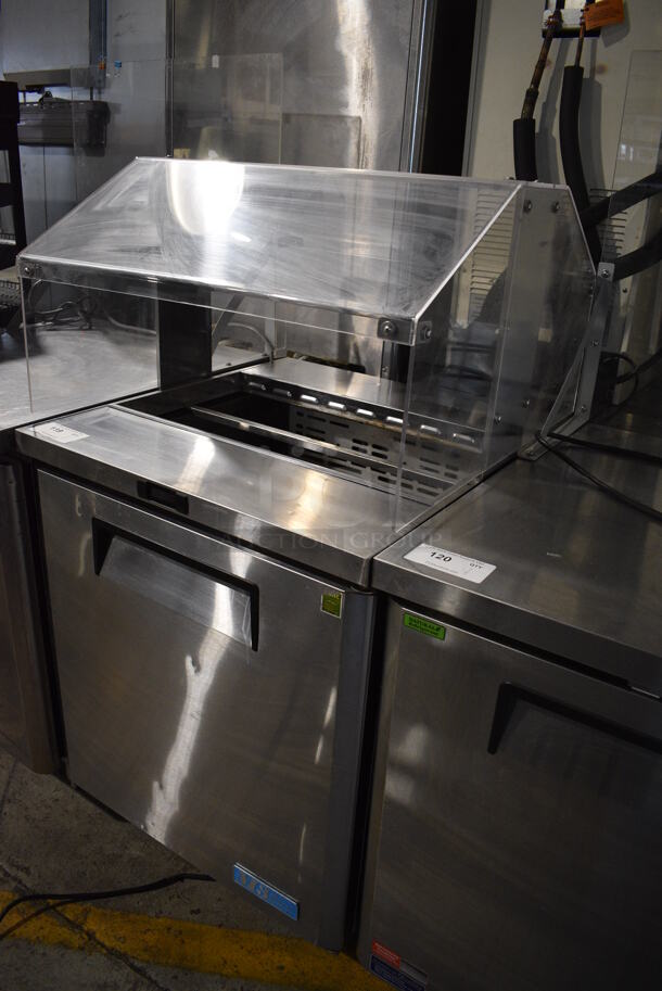 Turbo Air Model MST-26-711S Stainless Steel Commercial Single Door Under Counter Cooler w/ Poly Clear Sneeze Guard. 115 Volts, 1 Phase. 27.5x30x55. Tested and Powers On But Does Not Get Cold - Image 3 of 7