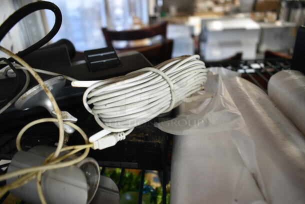 ALL ONE MONEY! Tier Lot of Various Items Including Black Metal Cash Drawer, Extension Cord, Trash Bags - Image 8 of 9