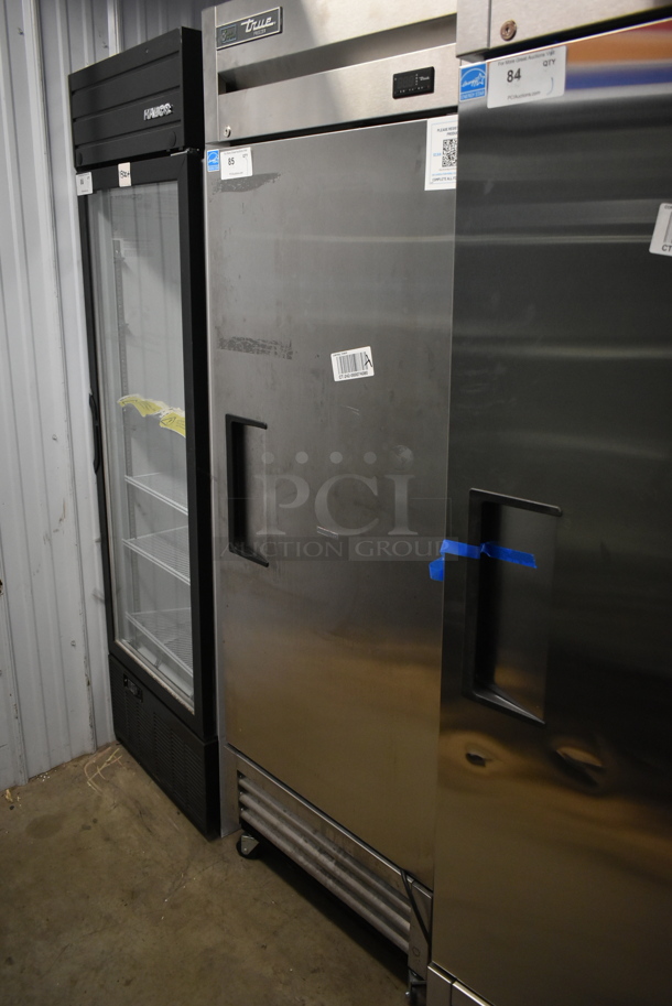 2023 True T-19F-HC ENERGY STAR Stainless Steel Commercial Single Door Reach In Freezer w/ Poly Coated Racks on Commercial Casters. 115 Volts, 1 Phase. Tested and Working!