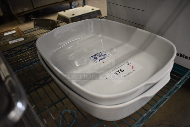 2 White Ceramic Casserole Dishes. 16.5x11.5x3. 2 Times Your Bid! - Image 2 of 3