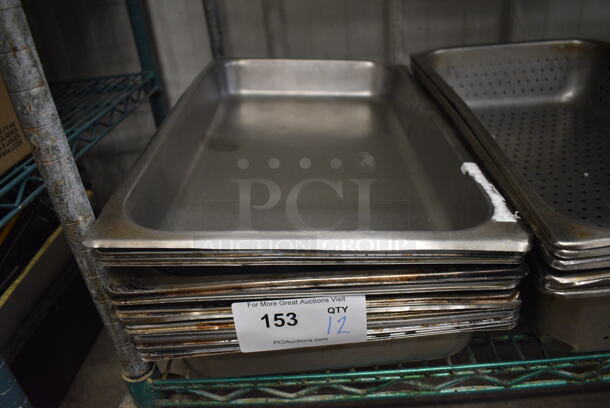 12 Stainless Steel Full Size Drop In Bins. 1/1x2. 12 Times Your Bid!