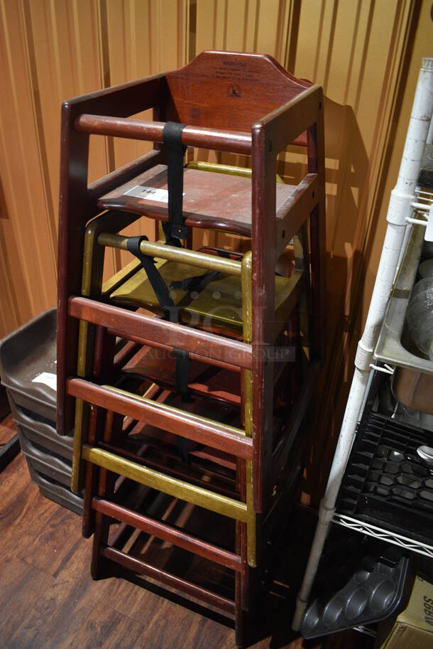 4 Wooden High Chairs. 19x20x30. 4 Times Your Bid! (bar) - Image 3 of 4