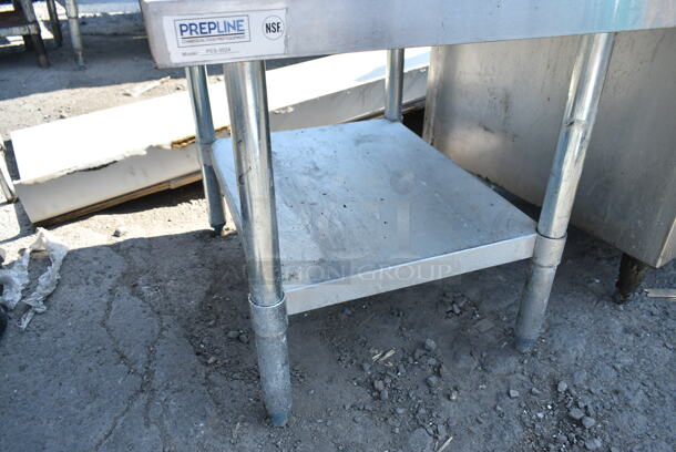 PrepLine PES-3024 Stainless Steel Equipment Stand w/ Metal Under Shelf.  - Image 4 of 5