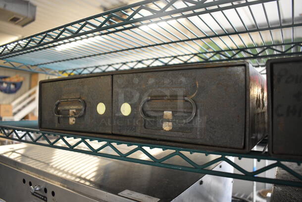 4 Green Metal 2 Drawer Units. 16x24x4. 4 Times Your Bid! - Image 4 of 5
