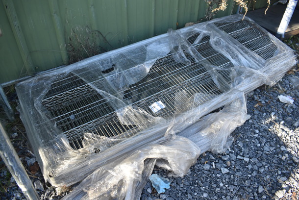 ALL ONE MONEY! Lot of 4 Chrome Finish Wire Shelves. 72x24x1.5