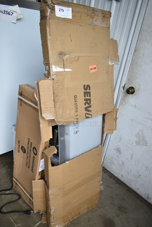 BRAND NEW SCRATCH AND DENT! ServIt 423ST4ASG Angled Sneeze Guard for 4-Pan Steam Tables - Image 2 of 4