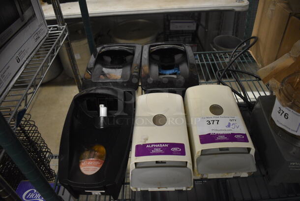 5 Various Poly Wall Mount Soap Dispensers. Includes 5x4x10. 5 Times Your Bid!