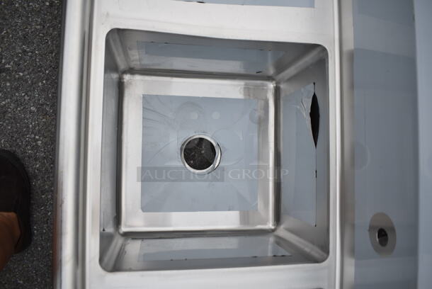 BRAND NEW SCRATCH AND DENT! Regency 600S2171718L Stainless Steel Commercial 2 Bay Sink w/ Left Side Drain Board. Bays 17x17. Drain Board 16.5x18.5. No Legs.  - Image 5 of 7