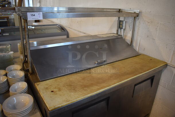 True TSSU-48-12 Stainless Steel Commercial Sandwich Salad Prep Table Bain Marie Mega Top w/ Over Shelf on Commercial Casters. 115 Volts, 1 Phase. 48x30x53. Tested and Working! - Image 2 of 8
