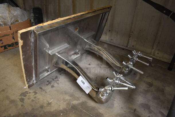 Stainless Steel Commercial 2 Beer Tower Unit w/ 4 Taps Each. 32x17x20 - Image 1 of 5