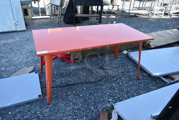 BRAND NEW SCRATCH AND DENT! Red Metal Table.