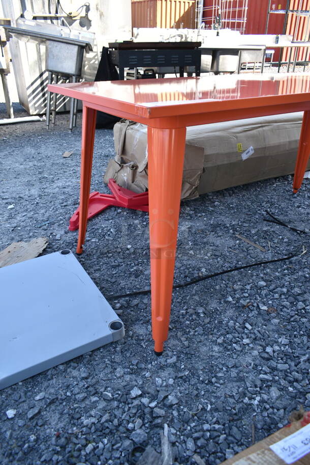 BRAND NEW SCRATCH AND DENT! Red Metal Table. - Image 3 of 3