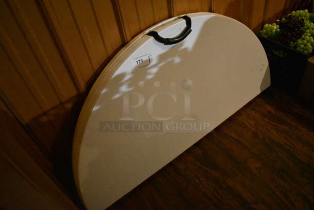 Lifetime White Poly Folding Table. 48x24x3.5. (bar) - Image 2 of 3