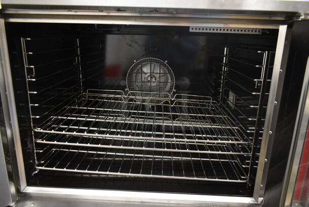 BRAND NEW SCRATCH AND DENT! 2023 Mainstreet 541EC1C Stainless Steel Commercial Electric Powered Full Size Convection Oven w/ View Through Doors, Metal Oven Racks and Thermostatic Controls on Metal Legs. 208 Volts, 3 Phase.  - Image 5 of 7