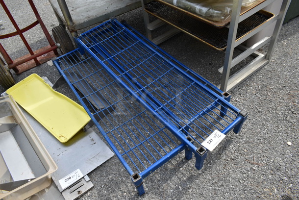 3 Blue Metal Wire Style Dunnage Racks. 3 Times Your Bid! - Image 2 of 2
