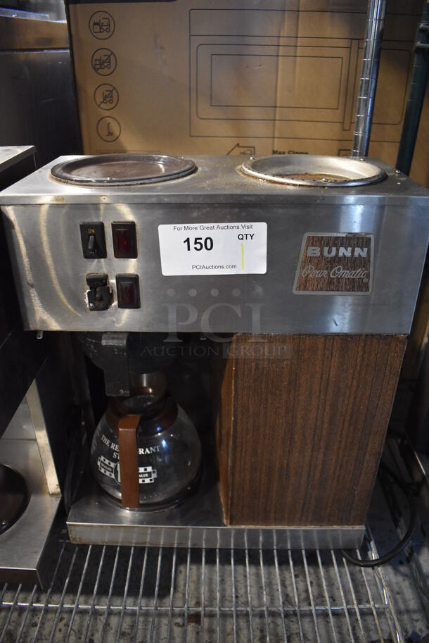 Bunn VPR Stainless Steel Commercial Countertop 2 Burner Coffee Machine w/ Poly Brew Basket and Coffee Pot. 16x8x20