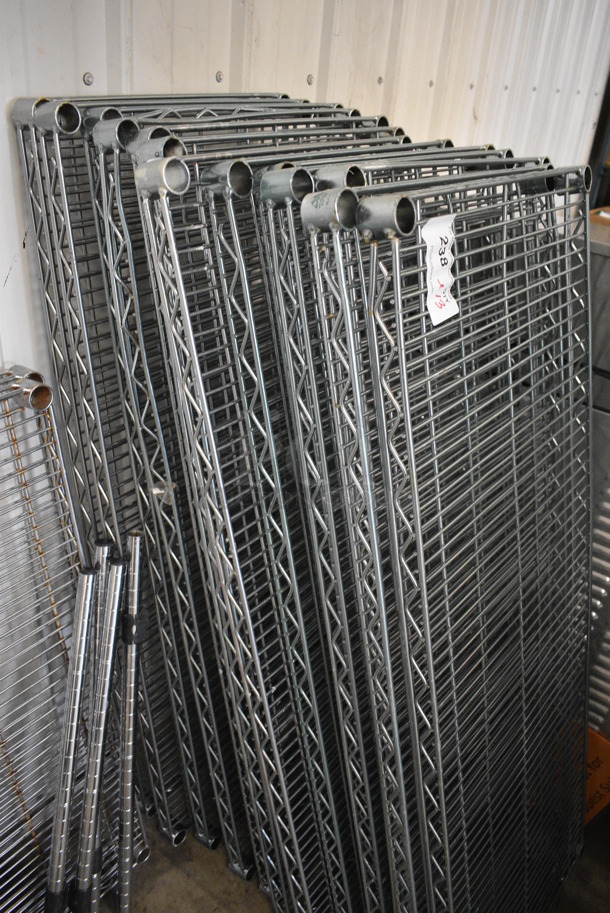 ALL ONE MONEY! Lot of 13 Metro Style Shelves! 48x18x1.5 - Image 3 of 3