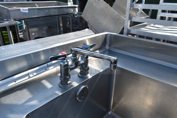 Stainless Steel Table w/ Sink Basin, Faucet, Handles, Drawer, Commercial Can Opener and Under Shelf.  - Image 7 of 7