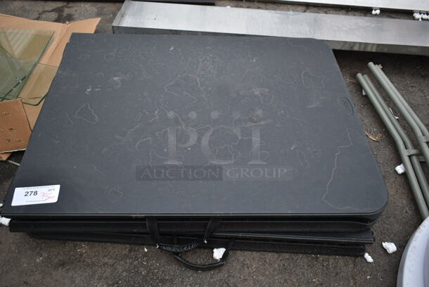2 Black Folding Tables. 2 Times Your Bid! - Image 1 of 3