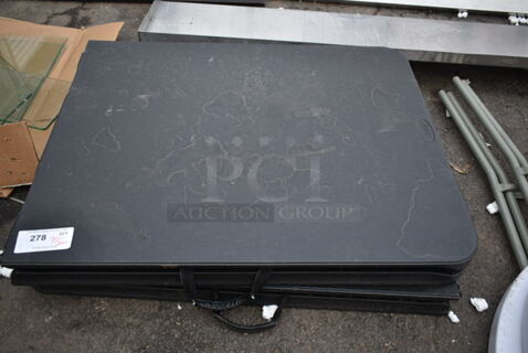 2 Black Folding Tables. 2 Times Your Bid!