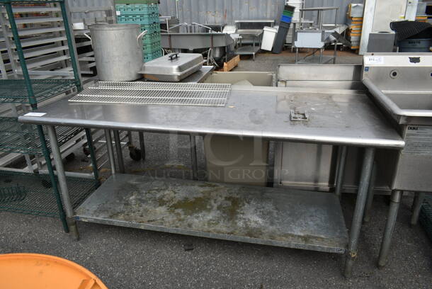 Stainless Steel Table w/ Metal Under Shelf and Vegetable Cutter Mount. - Image 1 of 4