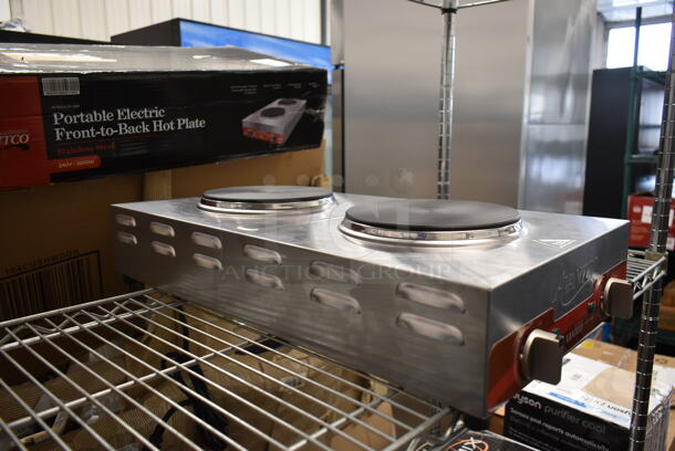 LIKE NEW! Avantco Double Burner Solid Top SS Portable Electric Front-to-Back Hot Plate. Unit Has Only Been Used a Few Times! Tested and Working! - Image 3 of 4