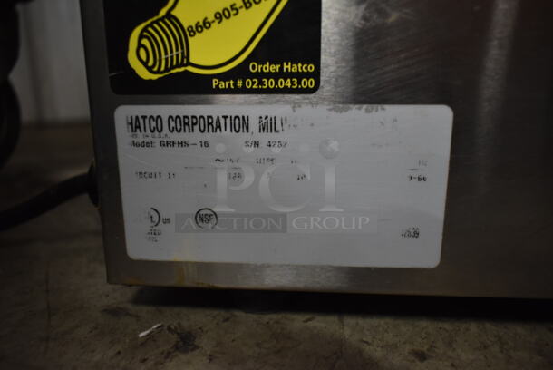 Hatco Glo Ray GRFHS-16 Stainless Steel Commercial Countertop Warmer / French Fry Dumping Station. 120 Volts, 1 Phase. Tested and Working! - Image 8 of 9