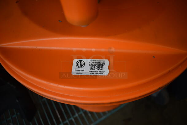 Orange Poly Lettuce Spinner Salad Spinner.  - Image 2 of 4