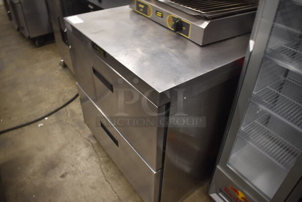 Delfield Commercial Stainless Steel Undercounter Cooler With 2 Drawers. Tested and Powers On But Does Not Get Cold - Image 3 of 6