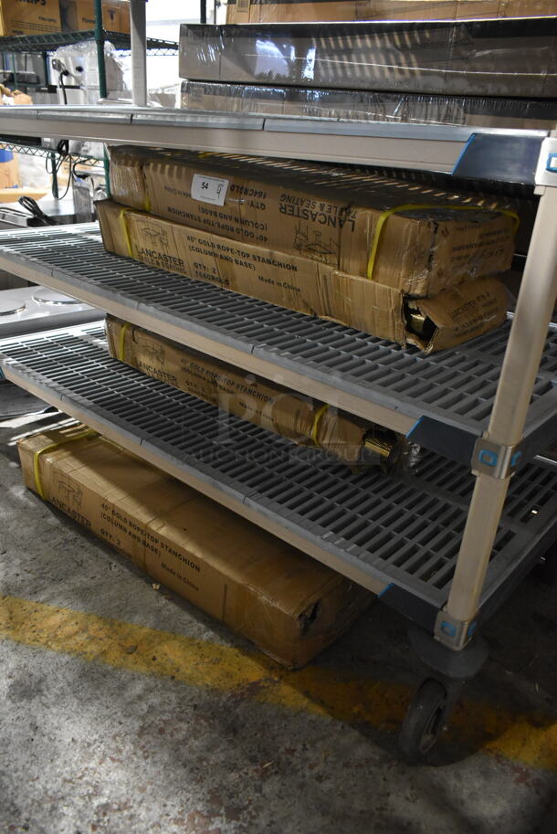 4 BRAND NEW SCRATCH AND DENT! Lancaster Table & Seating 164CRGLD 40" Gold Finish Metal Rope Top Stanchion. 4 Times Your Bid! - Image 2 of 4