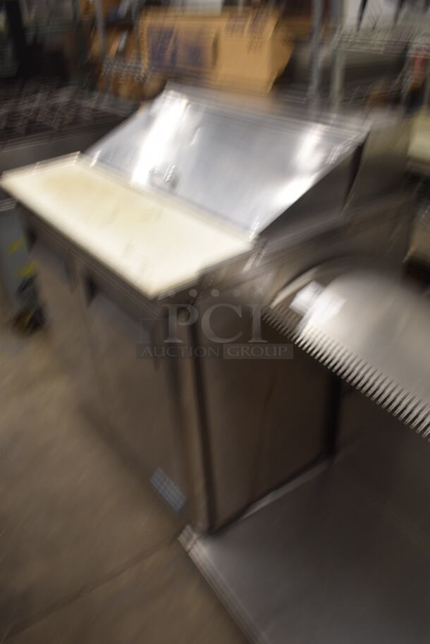 Turbo Air MST-36 Commercial Stainless Steel Sandwich/Salad Prep Table With 11 Drop-In Bins And Two-Door Refrigerated Base And Polycoated Shelves. 115V. Tested and Working! - Image 3 of 7