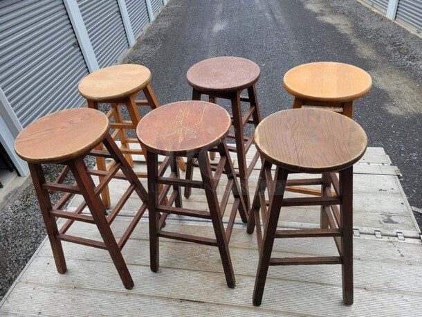 Wood Bar Stool  - Image 1 of 2