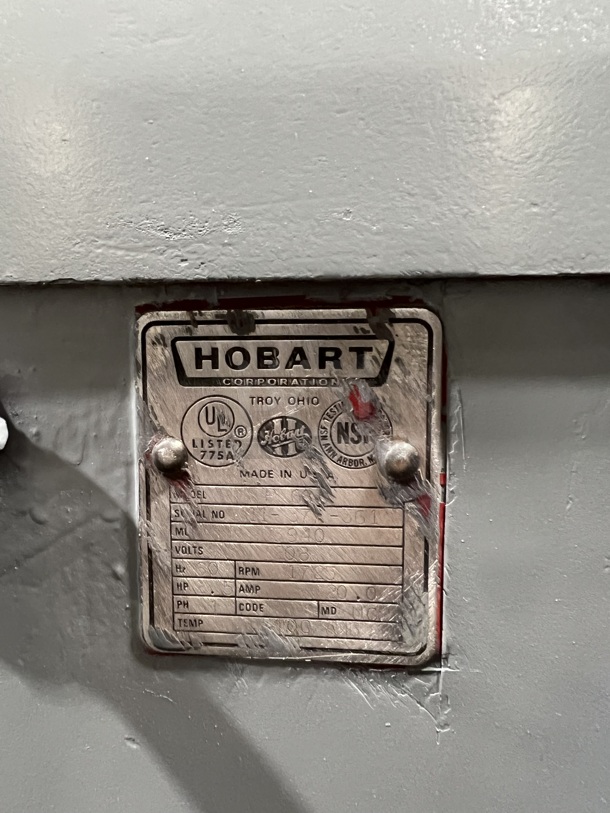 Hobart P660 Metal Commercial Floor Style 60 Quart Planetary Dough Mixer w/ Pelican Head, Dough Hook and Stainless Steel Mixing Bowl. 208 Volts, 1 Phase. 29x60x57 - Image 6 of 12
