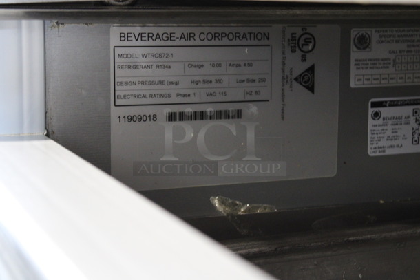 Beverage Air Model WTRCS72-1 Stainless Steel Commercial 4 Drawer Chef Base on Commercial Casters. 115 Volts, 1 Phase. 72x33x27. Tested and Working! - Image 5 of 5