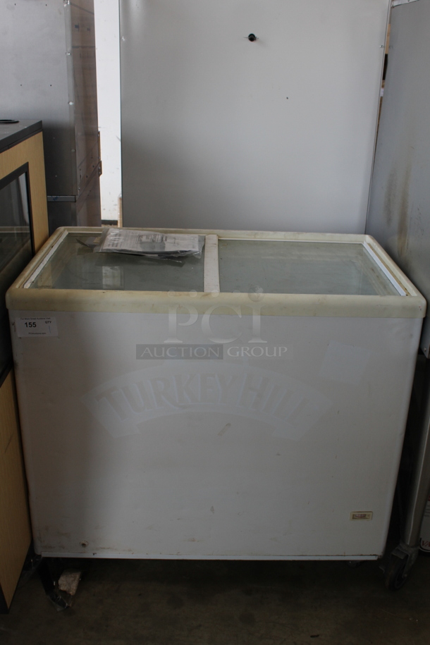 Metal Commercial Chest Freezer Merchandiser. Tested and Does Not Power On - Image 1 of 4