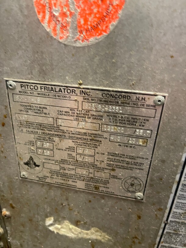 Working! Pitco® SG14-S Natural Gas 40-50 lb. Stainless Steel Commercial Floor Fryer - 110,000 BTU NSF Tested and Working - Image 7 of 7