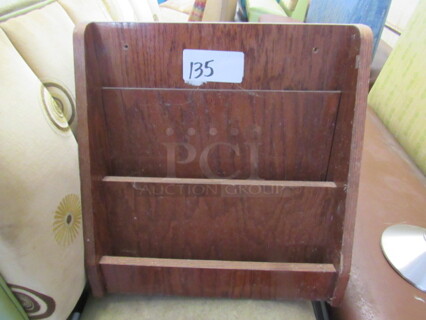 One Wooden Menu Holder. 18X7X19