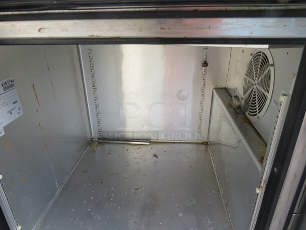 One WORKING True Stainless STeel 1 Door Prep Table On Casters. Model# TPP-44. 115 Volt. 44X34X43 - Image 2 of 2