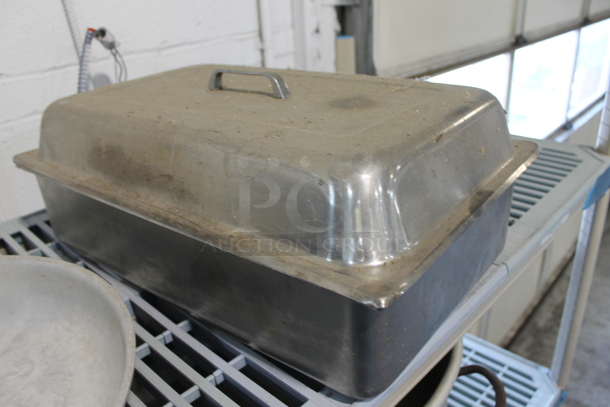 ALL ONE MONEY! Two Tier Lot of Various Items Including Metal Stock Pot and Colanders - Image 4 of 7