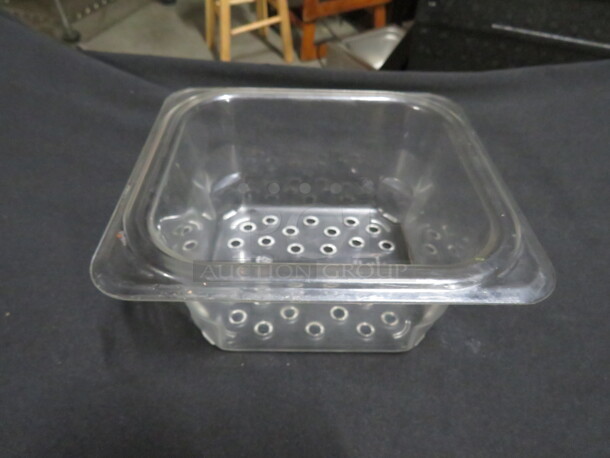 1/6 Size 4 Inch Deep Perforated Food Storage Container. 2XBID