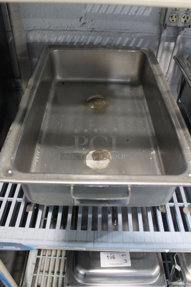 ALL ONE MONEY! Lot of 3 Metal Chafing Dishes w/ Drop In and Lid - Image 3 of 3