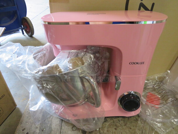 One Pink Cook Lee Stand Mixer With Cookbook. 120 Volt. #SM-1551.