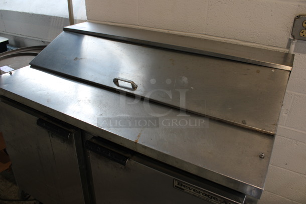 Beverage Air Model SP48-12 Stainless Steel Commercial Sandwich Salad Prep Table Bain Marie Mega Top on Commercial Casters. 115 Volts, 1 Phase. 48x30x41.5. Tested and Powers On But Does Not Get Cold - Image 3 of 8