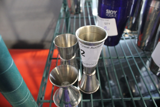 3 Various Metal Shot Measuring Jiggers. Includes 2x2x5. 3 Times Your Bid! - Image 3 of 3