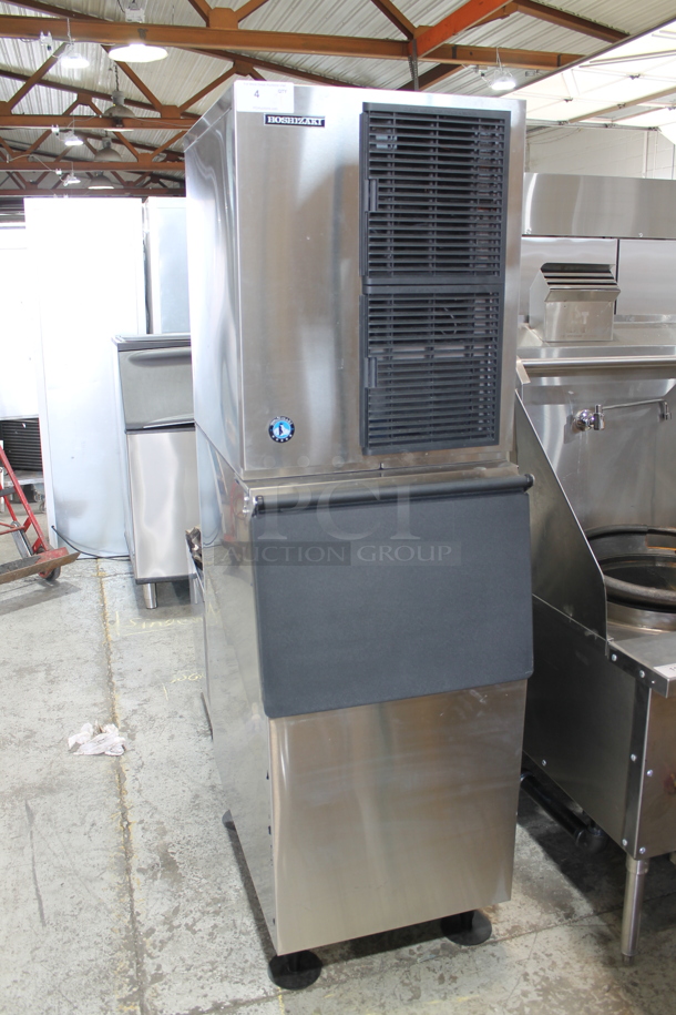 BRAND NEW! 2022 Hoshizaki KM-350MAJ Stainless Steel Commercial Ice Head on Commercial Ice Bin. 115 Volts, 1 Phase.  - Image 3 of 5